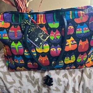 Laurel Burch Vibrant Cat Design Tote